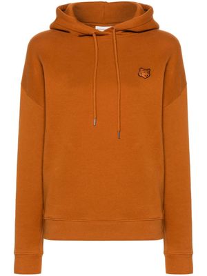 Maison Kitsuné Fox-appliqué cotton hoodie - Brown