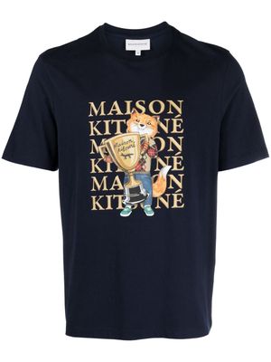 Maison Kitsuné Fox Champion cotton T-shirt - Blue
