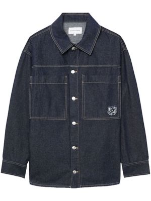 Maison Kitsuné Fox-embroidered denim jacket - Blue