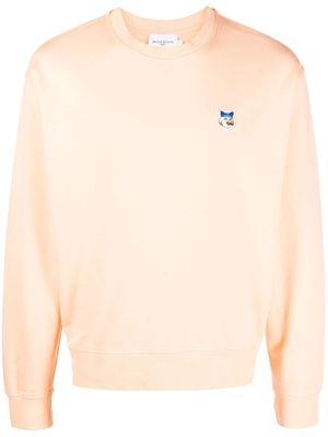 Maison Kitsuné Fox Head-embroidered cotton sweatshirt - Pink