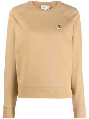 Maison Kitsuné Fox Head patch cotton sweatshirt - Neutrals