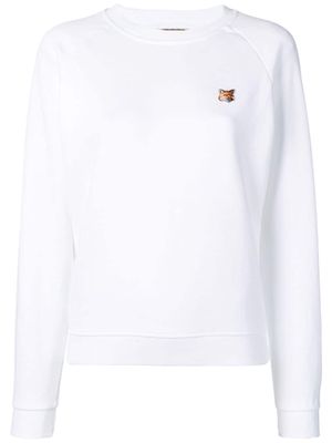 Maison Kitsuné fox head patch sweatshirt - White