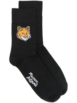 Maison Kitsuné Fox-head socks - Black