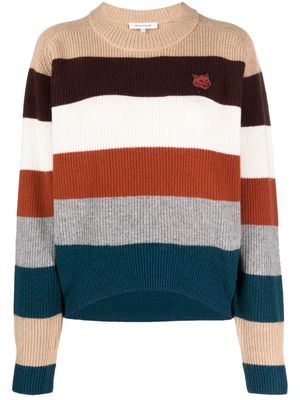 Maison Kitsuné Fox Head striped jumper - Neutrals