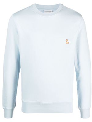 Maison Kitsuné fox logo-appliqué cotton sweatshirt - Blue