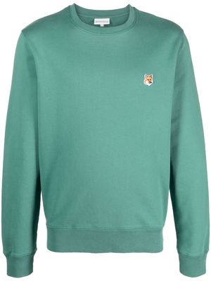 Maison Kitsuné fox logo-appliqué jersey sweatshirt - Green
