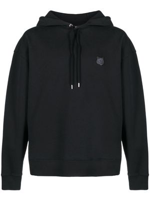 Maison Kitsuné fox-motif cotton hoodie - Black