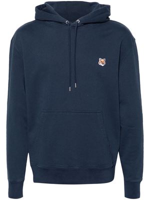 Maison Kitsuné Fox-motif cotton hoodie - Blue