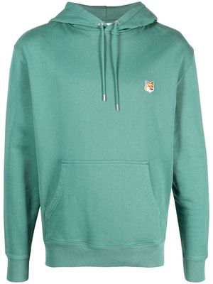 Maison Kitsuné Fox-motif cotton hoodie - Green