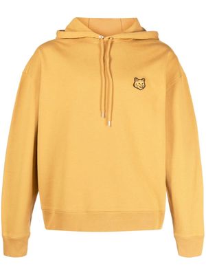 Maison Kitsuné fox-motif cotton hoodie - Yellow