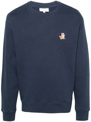 Maison Kitsuné Fox-motif cotton sweatshirt - Blue