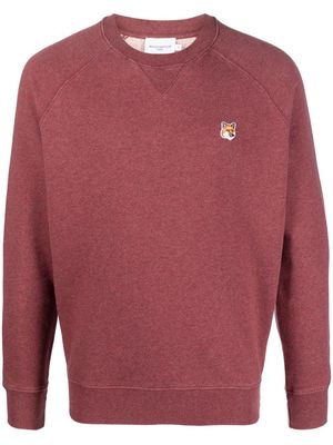 Maison Kitsuné fox-motif cotton sweatshirt - Red