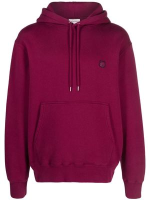 Maison Kitsuné fox-patch cotton hoodie - Purple