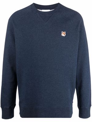 Maison Kitsuné Fox-patch cotton sweatshirt - Blue