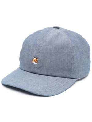 Maison Kitsuné Fox-patch detail baseball cap - Blue