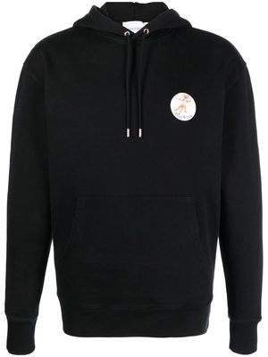 Maison Kitsuné Fox Patch drawstring hoodie - Black
