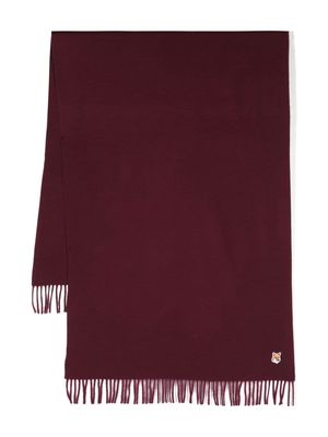 Maison Kitsuné fox-patch fringed scarf - Neutrals