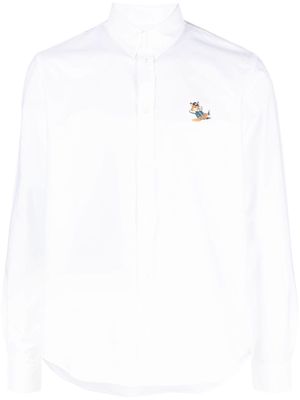 Maison Kitsuné fox-patch long-sleeve shirt - White