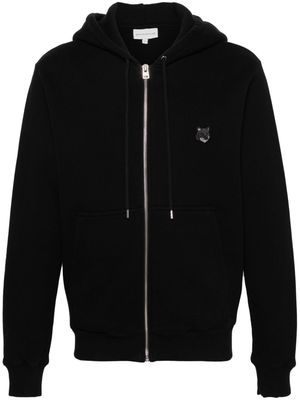 Maison Kitsuné Fox-patch zip-up hoodie - Black