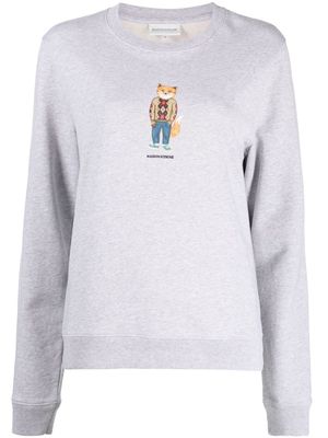 Maison Kitsuné fox-print cotton sweatshirt - Grey