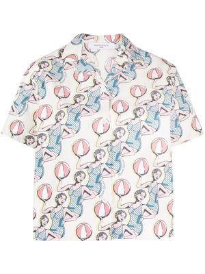 Maison Kitsuné graphic-print cotton shirt - Neutrals