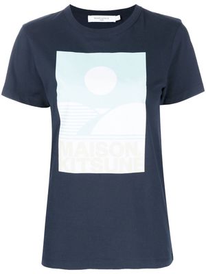 Maison Kitsuné graphic-print cotton T-Shirt - Blue