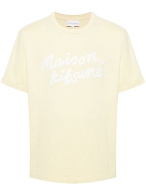 Maison Kitsuné Handwriting-print cotton T-shirt - Yellow