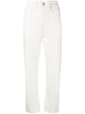 Maison Kitsuné high-rise cropped jeans - White