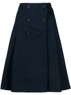 Maison Kitsuné high-waisted pleated wrap skirt - Blue