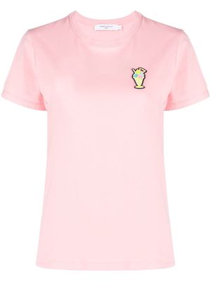 Maison Kitsuné ice cream patch T-shirt - Pink