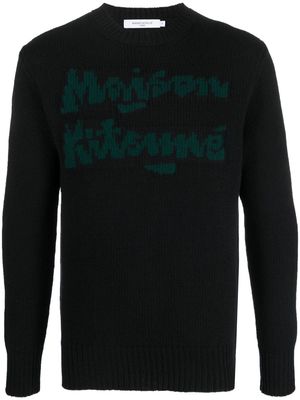 Maison Kitsuné intarsia-knit logo jumper - Black