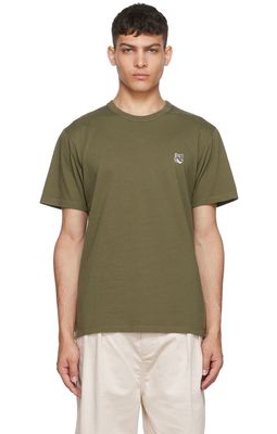 Maison Kitsuné Khaki Fox Head T-Shirt