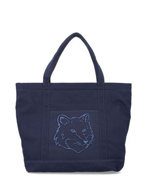 Maison Kitsuné large Fox Head tote bag - Blue