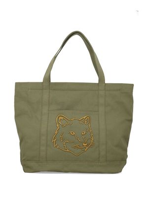 Maison Kitsuné large Fox Head tote bag - Green