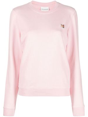 Maison Kitsuné logo-appliqué cotton sweatshirt - Pink