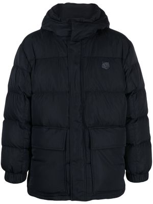 Maison Kitsuné logo-appliqué hooded down jacket - Black