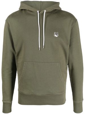 Maison Kitsuné logo-appliqué hoodie - Green