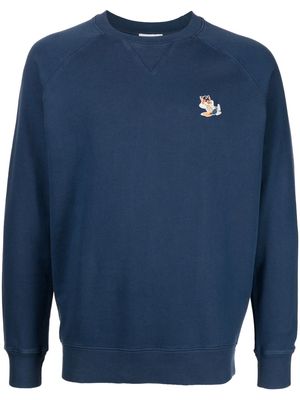 Maison Kitsuné logo crew-neck sweatshirt - Blue