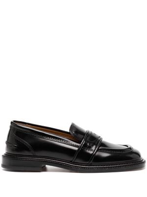 Maison Kitsuné logo-debossed leather loafers - Black