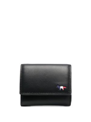 Maison Kitsuné logo-detail leather wallet - Black