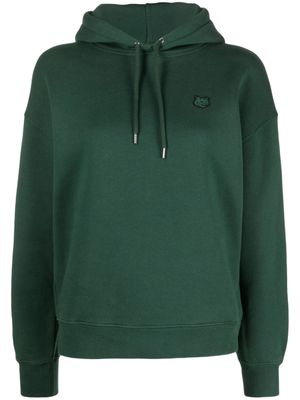 Maison Kitsuné logo-embroidered cotton hoodie - Green