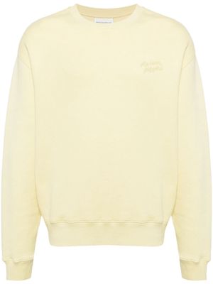 Maison Kitsuné logo-embroidered cotton sweatshirt - Yellow