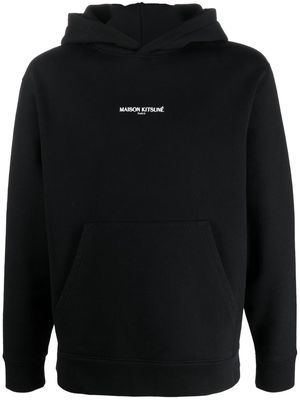 Maison Kitsuné logo-embroidered hoodie - Black