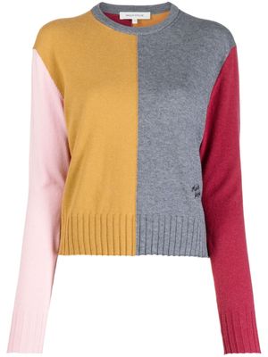Maison Kitsuné logo-embroidered panelled sweatshirt - Multicolour