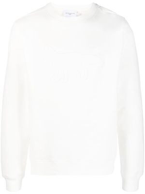 Maison Kitsuné logo-embroidered round-neck sweatshirt - White