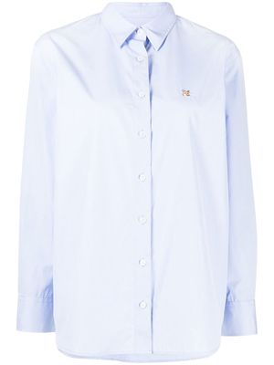 Maison Kitsuné logo-patch button-up shirt - Blue