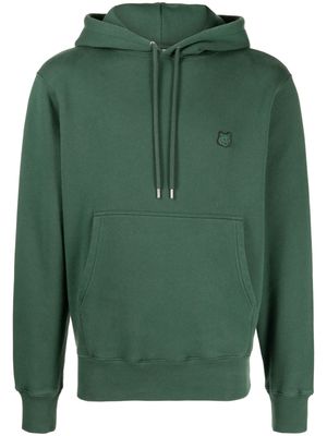 Maison Kitsuné logo-patch cotton hoodie - Green