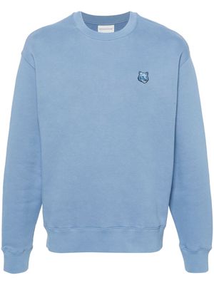 Maison Kitsuné logo-patch cotton sweatshirt - Blue