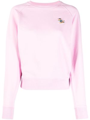 Maison Kitsuné logo-patch cotton sweatshirt - Pink