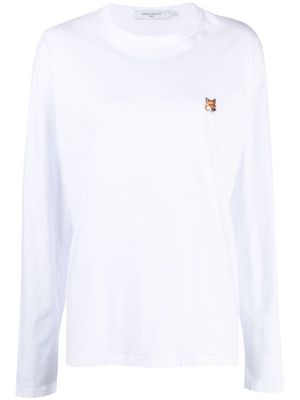 Maison Kitsuné logo-patch cotton sweatshirt - White